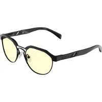 Gunnar Optiks CMB-00101, Unisex, Rund, Klassisk, Svart, Acetat, Rostfritt stål, Bärnsten