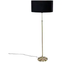 QAZQA Golvlampa guld med oval sammetskärm svart 50 cm - Parte