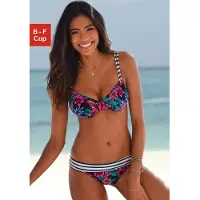 Venice beach Bikiniöverdel 'Summer' marinblå / rosa