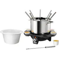 Unold FONDUE-ÉLÉGANCE - Fonduegryta / elektrisk wok - 1.5 liter - svart/silver
