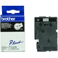 Brother TC TC-101 Plast Bandfärg: Transparent Skriftfärg:Svart 12 mm 7.7 m