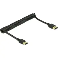 DeLOCK HDMI Anslutningskabel HDMI-A-kontakt 1.5 m Svart 84967 4K UHD, guldpläterad kontakt, trefaldigt skärmad, tvinnad HDMI-kabel
