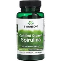 Swanson Health Swanson, Certified Organic Spirulina, 500 mg, 180 Tablets