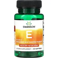 Swanson Health , Vitamin E, 180 mg (400 IU), 60 mjuka kapslar