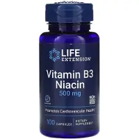 Life Extension , Vitamin B3 Niacin, 500 mg, 100 Kapslar