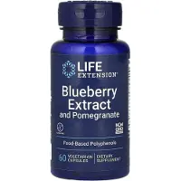 Life Extension , Blåbärsextrakt och Granatäpple, 60 Vegetariska Kapslar