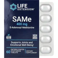 Life Extension Life Extension, SAMe, S-adenosyl-methionine, 400 mg, 60 enteric-coated vegetable tablets