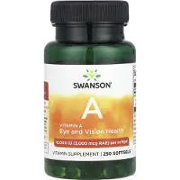 Swanson Health Vitamin A, 10 000 IE, 250 mjukkapslar