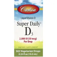 Carlson Labs Super Daily D3, 50 mcg (2 000 IE), 10.3Ml (0.35 fl oz)