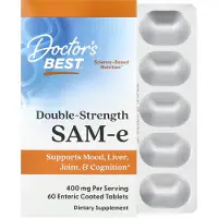 Doctors Best SAM-e 400 mg Dubbel styrka, 60 tabletter - Stöd för humör och ledhälsa