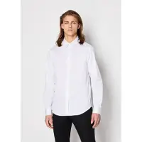 Armani Exchange för män. 8NZCBDZN10Z0113 Skjorta Klassisk vit (XS), Casual, Parti, Bomull, Lång ärm