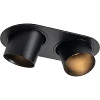 QAZQA Infälld spotlight svart GU10 50 mm 2-ljus - Installa