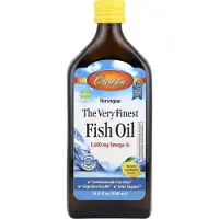 Carlson Labs Norsk, Premium Fiskolja, Naturlig Citronsmak, 500 ml (1 600 mg)
