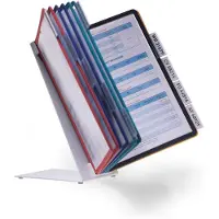 Durable Bordsstativ med 10 genomskinliga mappar