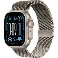 Apple Watch Ultra 2 - 49 mm - naturlig titan - smart klocka med milanesisk loop - bandstorlek: M - 64 GB - LTE, Wi-Fi 4, UWB, Bluetooth - 4G - 61.4 g