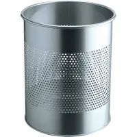 Durable 3310 331023 Papperskorg 15 l (Ø x H) 26 cm x 31.5 cm Metall Silver 1 st