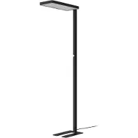 Arcchio LED-golvlampa Timon, 54W, svart, höjd 195 cm Timon , dimbar, Svart, Arbetsrum / kontor, Aluminium / grå / zink, Modern