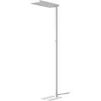 Arcchio LED-golvlampa Timon, 195 cm, vit, 54 W, aluminium Timon , dimbar, Vitt / opal, Arbetsrum / kontor, Aluminium / grå / zink, Modern