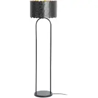 LINDBY Golvlampa Aralena , Svart, Vardagsrum / matsal, Metall, Modern, Golvlampa