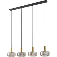 LINDBY Glas pendellampa Hildur , dimbar, Aluminium / grå / zink, Vardagsrum / matsal, Glas, Pendellampa