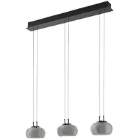 LUCANDE Glas pendellampa Dain , Aluminium / grå / zink, Vardagsrum / matsal, Glas, Modern, Pendellampa