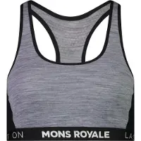 Mons Royale Sierra Sports Bra Grey Heather / Black