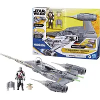 Star Wars Fartyg The Mandalorians N-1 Starfighter, figurer Grogu och Mandalorian på 10 cm, leksak för barn från 4 år, Star Wars Epic Her ren