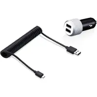 JustMobile CC-168S, Automatisk, Cigarr tändare, 5 V, 1,8 m, Svart, Silver