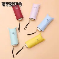 WTEMPO Ultralätt minisolparaply UV-skydd Vattentätt bärbart regn- och regnkapselparaply 18cm
