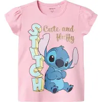 Name it T-shirt - NmfFolly Stitch - Rosa Frosting - - 3 år (98) - T-shirt