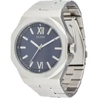 GUESS Analog klocka 'Emperor' marinblå / silver