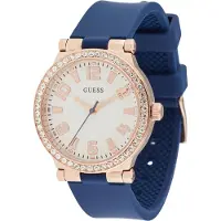GUESS Analog klocka 'Fawn' marinblå / roséguld / off-white