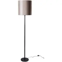 QAZQA Golvlampa Svart med Taupe Sammetslampskärm 50 cm - Simplo