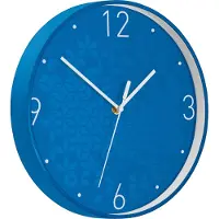 Leitz WOW - Klocka - kvarts - väggmonterbar - 29 cm - blue with geometric pattern
