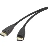 Renkforce DisplayPort Anslutningskabel DisplayPort-kontakt, DisplayPort-kontakt 20.00 m Svart RF-3770962 8K UHD, guldpläterad kontakt DisplayPort-kabel