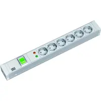 Bachmann 333005 19 tum Nätverksskåp-förgreningsdosa 1.5 U Jordat uttag med switch Vit