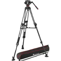 Manfrotto 504x Fluid Videohuvud Med 645 Snabbt Dubbelaluminiumstativ