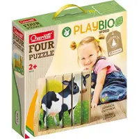 Quercetti Pussel - Playbio Trä - Bondgårdsdjur - 4x6 Delar - - One Size - Pussel