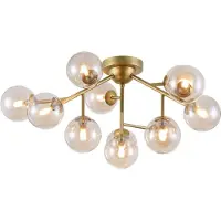 Maytoni Taklampa Dallas, dimbar, Mässing / guld, Vardagsrum / matsal, Glas, Modern, Taklampa