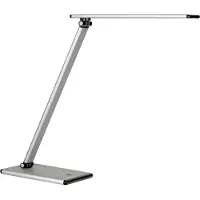 Unilux Skrivbordslampa Led Med Dubbel Led Och Taktil Metallgrå Bas 5w