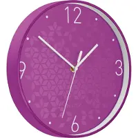 Leitz WOW - Klocka - kvarts - väggmonterbar - 29 cm - purple with geometric pattern