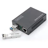 Digitus DN-82130 - Fibermediekonverterare - 1GbE - 10Base-T, 100Base-TX, 1000Base-T - RJ-45 / SFP (mini-GBIC) - upp till 80 km