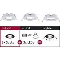 Paulmann 92480 EBL Choose Monteringsring Set 3 st 10 W Matt vit