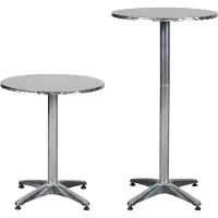 Outfit Aluminiumbord med justerbar höjd Ø60 cm / barbord runt / cafébord höj- och sänkbart