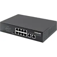 Intellinet 8-Port Gigabit Ethernet PoE+ Switch mit 2 RJ45 Gigabit Uplink-Ports 120W Nätverks-switch 10 / 100 / 1000 MBit/s IEEE802.3af (15,4 W), IEEE802.3at