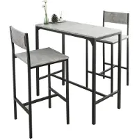 SoBuy Barbord och 2 barstolar med hyllor