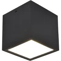 Lutec LED-utomhustaklampa GEMINI, svart, 9 x cm, IP65 GEMINI, Svart, Aluminium / grå / zink, Modern, Taklampa