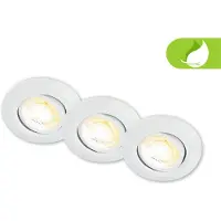 Briloner Klira inbyggnadslampa LED, vit, svängbar, dimbar, 3 st Klira, dimbar, Vitt / opal, Vardagsrum / matsal, Syntetmaterial, Modern
