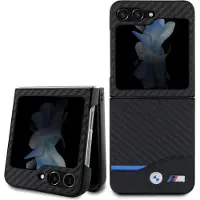 BMW Samsung Galaxy Z Flip 5 Skal Carbon Effect Metal Logo Svart