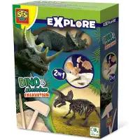SES Creative Utgrävning - Utforska - Triceratops och skelett - - One Size - Dinosaur